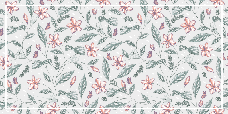 Floral vinyl rug with floral greenery pattern - TenStickers