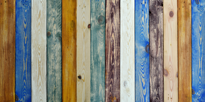 Colorful Planks wood effect vinyl rug - TenStickers