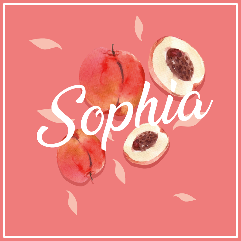 Pink peaches with name teenage bedroom vinyl rug - TenStickers