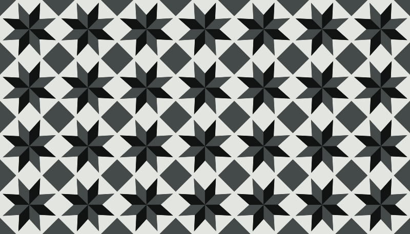 Black stars motif  kitchen vinyl rug - TenStickers