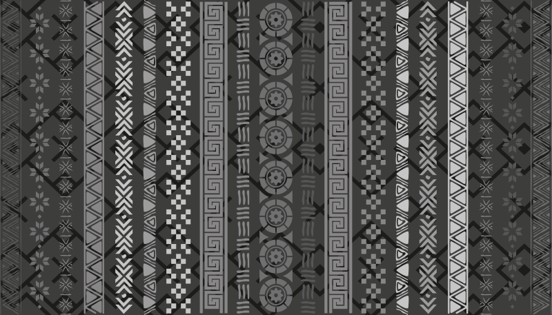 Grey tribal pattern kitchen vinyl rug - TenStickers