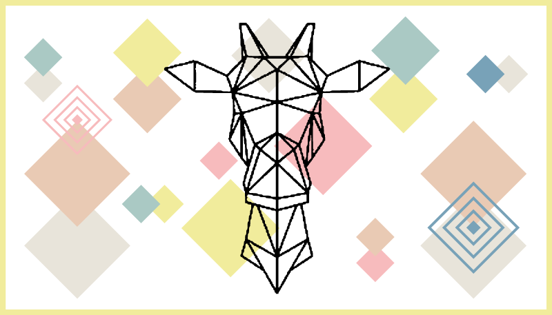 Abstract origami giraffe teenage bedroom vinyl rug - TenStickers