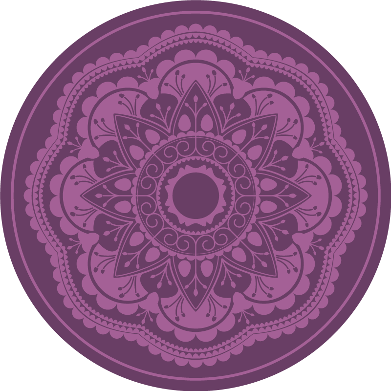 Purple circular design mandala vinyl rug - TenStickers