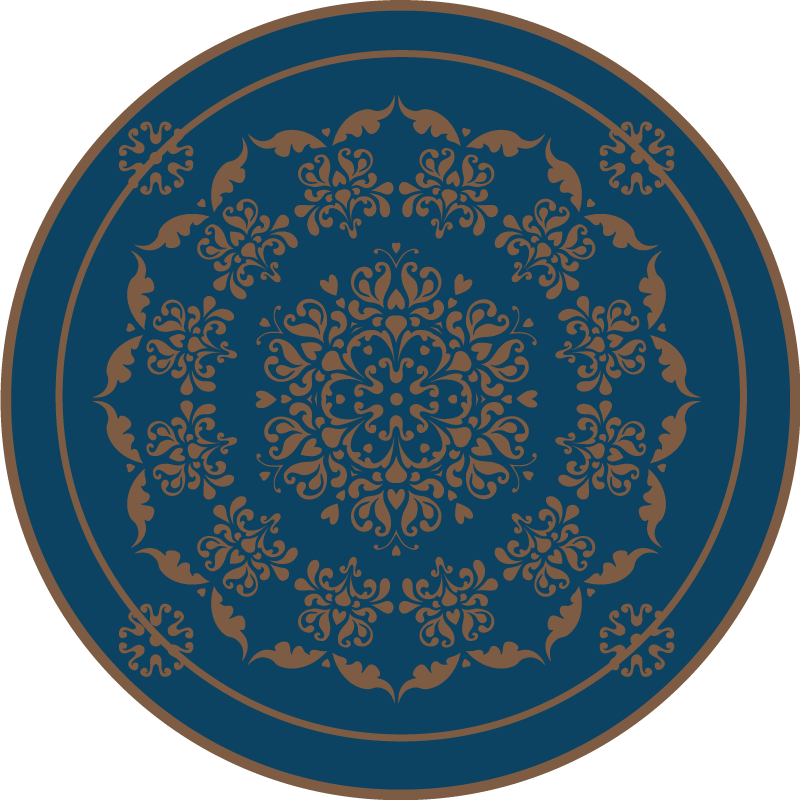 Elegant round pattern mandala vinyl rug - TenStickers