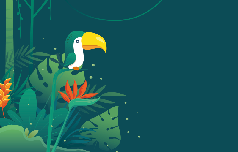 Tropical Toucan Scene nature vinyl rug - TenStickers