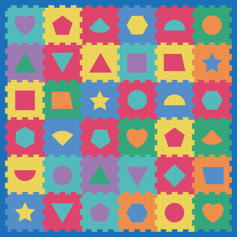 Colorful puzzle imitation nursery vinyl rug - TenStickers