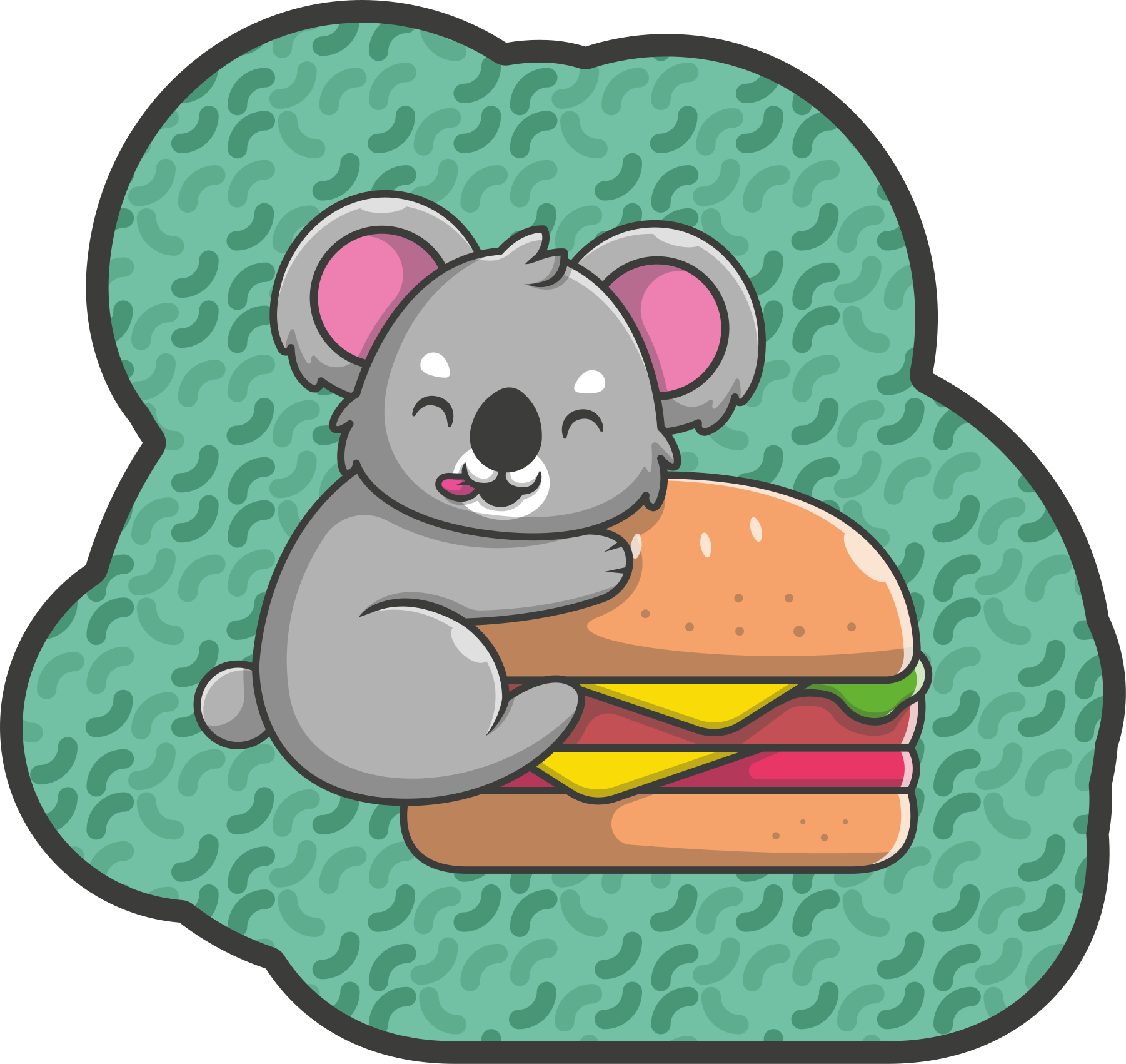Cute Koala Snack nursery vinyl rug - TenStickers