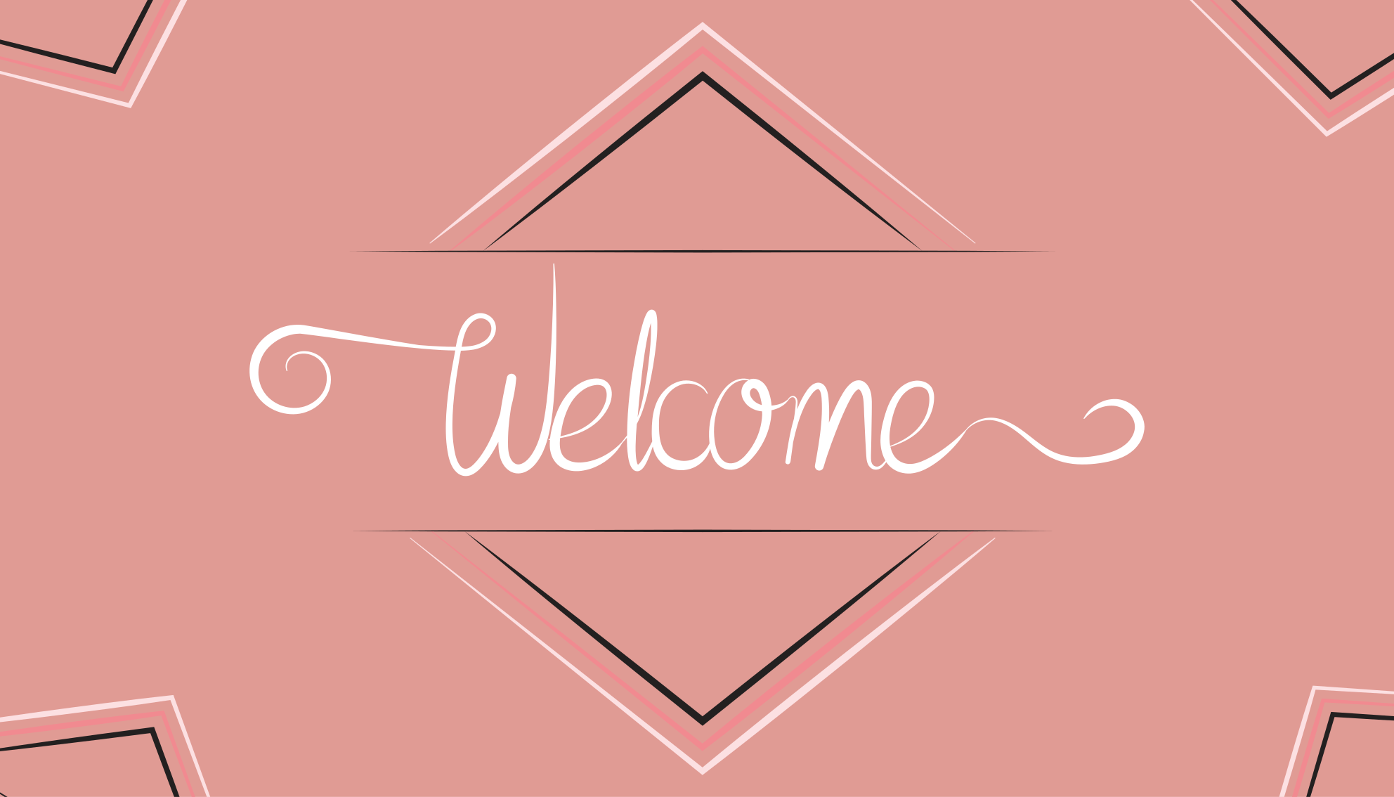 Pink welcome sign entrance hall vinyl rug - TenStickers