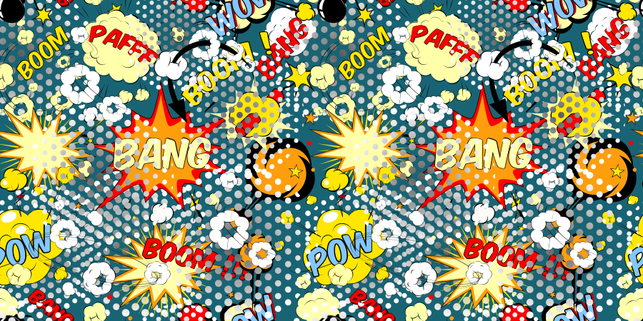 Comic book explosions teenage bedroom vinyl rug - TenStickers