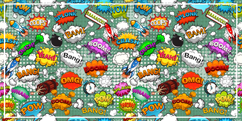 Comic audio effects teenage bedroom vinyl rug - TenStickers