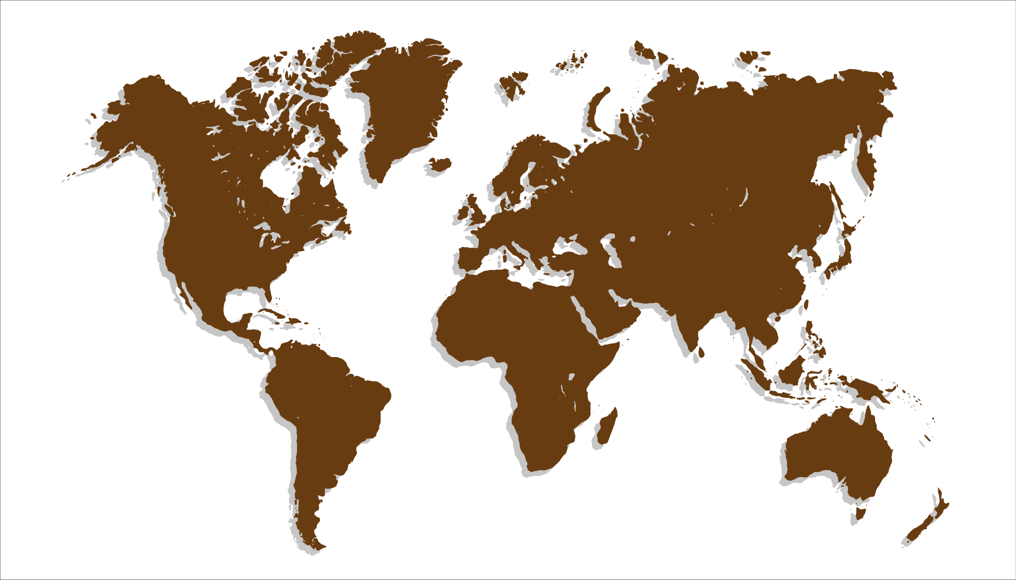 brown world map on white background rug - TenStickers