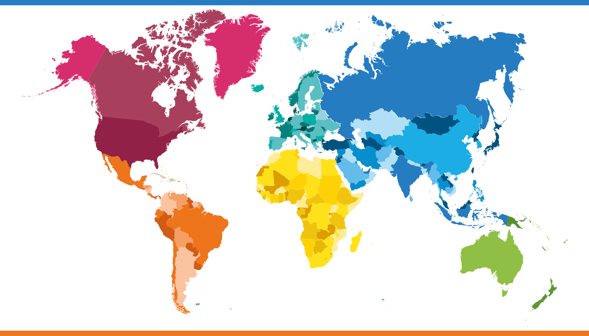 World Map Hues world map vinyl rug - TenStickers