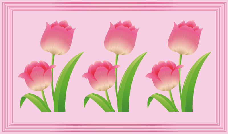 Pink Tulip Display floral vinyl rug - TenStickers