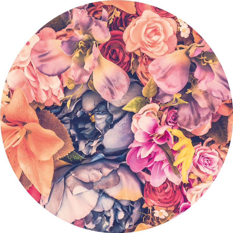 Flower Circular Arrangement floral vinyl rug - TenStickers