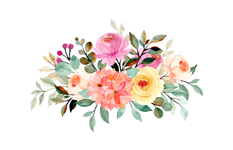 Floral composition floral vinyl rug - TenStickers