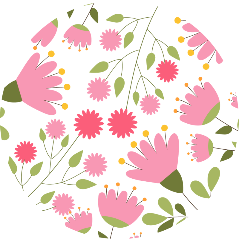 Floral Motif Joy floral vinyl rug - TenStickers