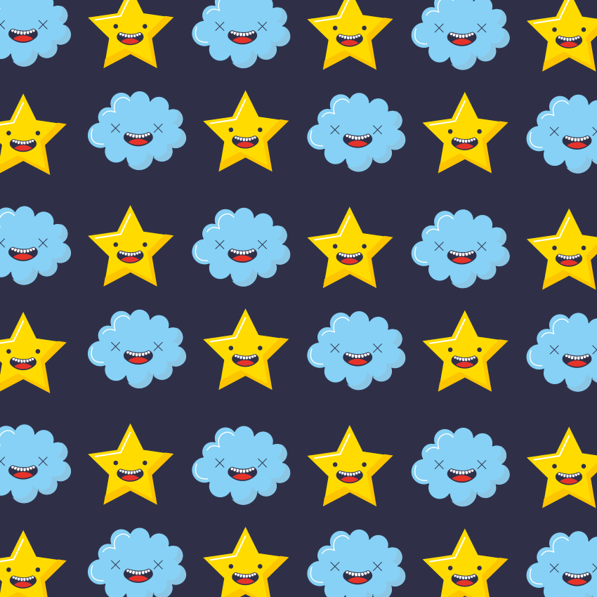 Cheerful Star Clouds star vinyl rug - TenStickers