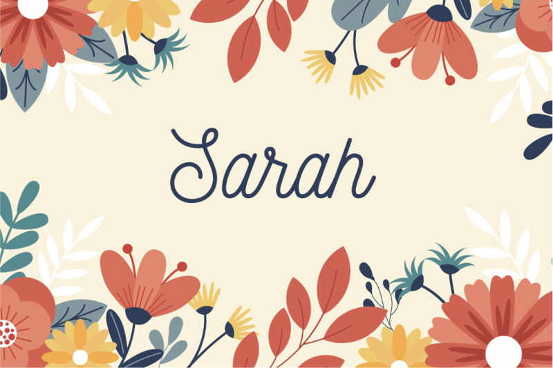 Personalized Floral Name custom vinyl rug - TenStickers