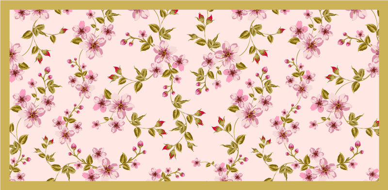 Floral Bloom Emblem floral vinyl rug - TenStickers