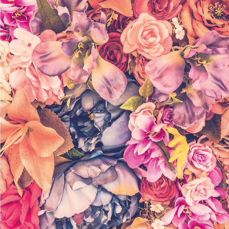 colorful flowers floral rug - TenStickers