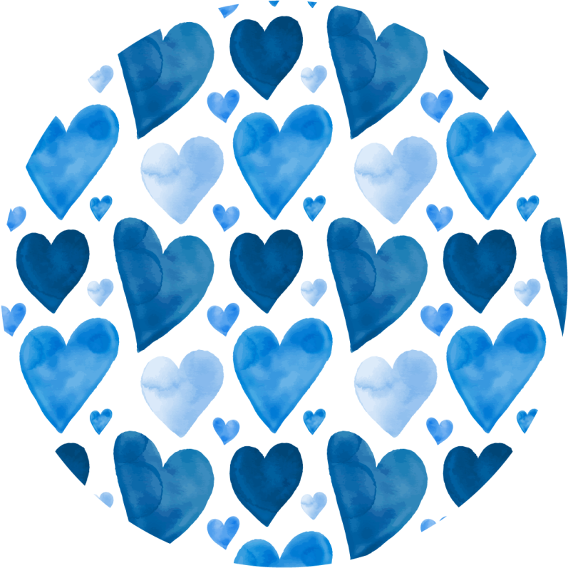 Blue heart pattern teenage bedroom vinyl rug - TenStickers