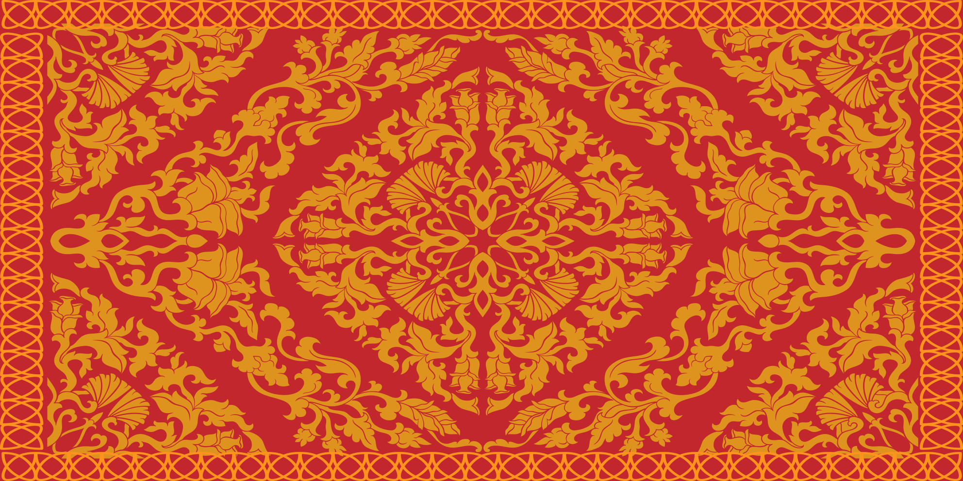 Intricate Floral Element mandala vinyl rug - TenStickers