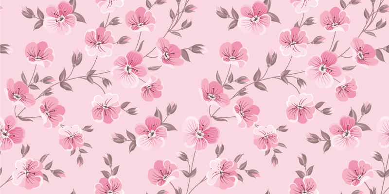 Blossom Pink Unity floral vinyl rug - TenStickers