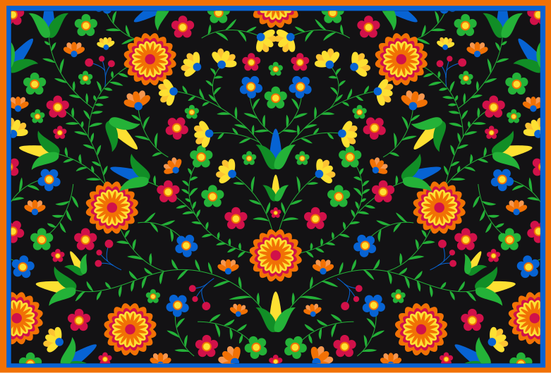 Colors Vibrant Motif floral vinyl rug - TenStickers