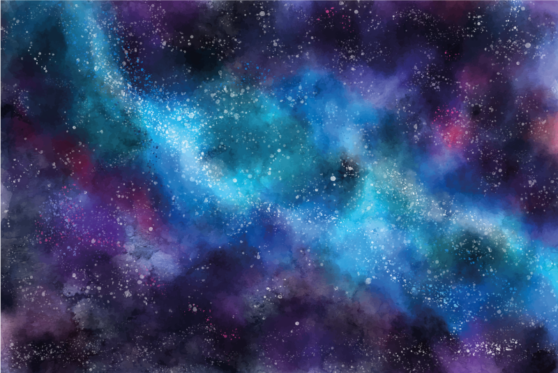 Purple and blue space living room rug - TenStickers