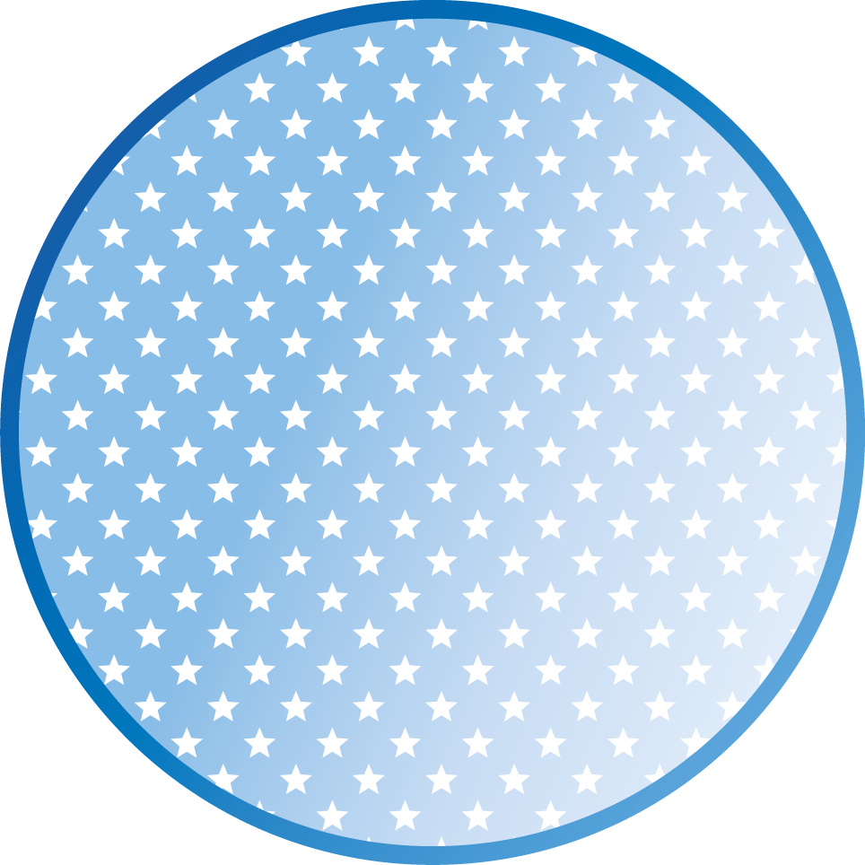 Blue circular pattern star vinyl rug - TenStickers