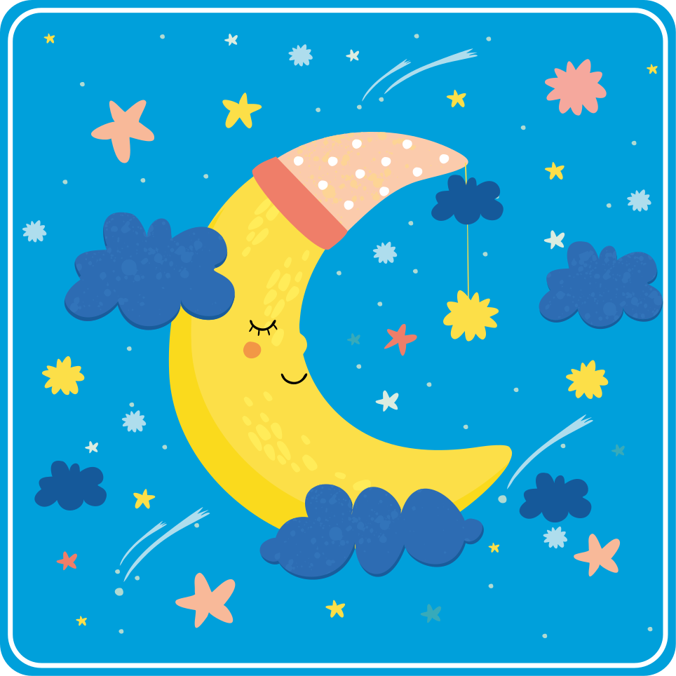 Smiling Moon star vinyl rug - TenStickers