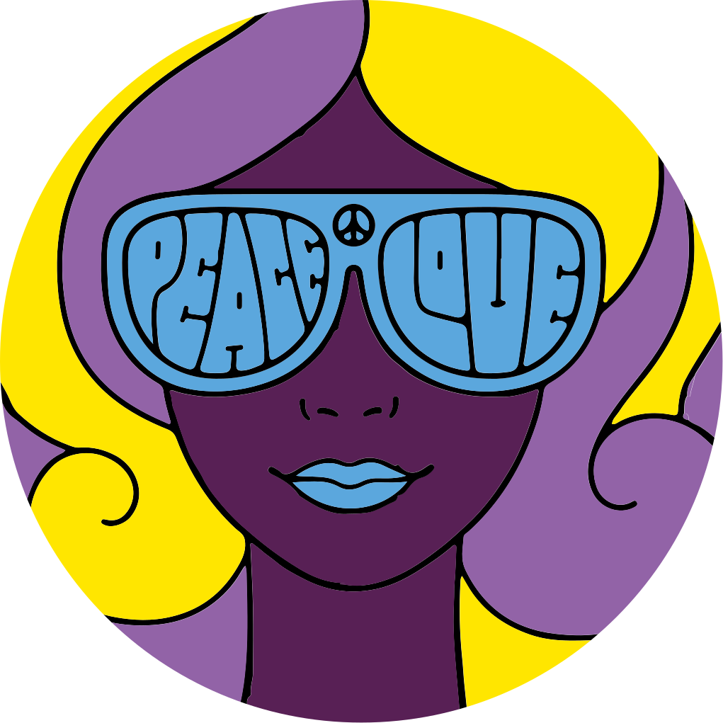 Peace love icon teenage bedroom vinyl rug - TenStickers