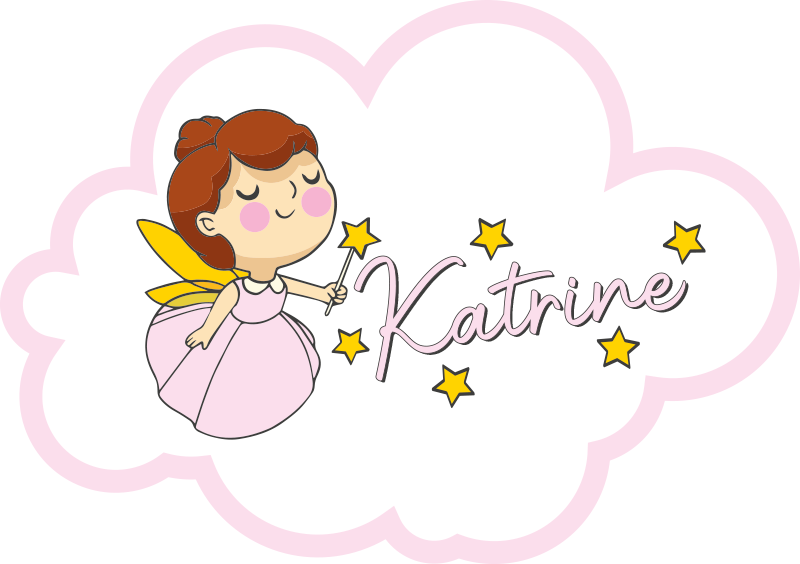 Fairy magic with name nursery vinyl rug - TenStickers