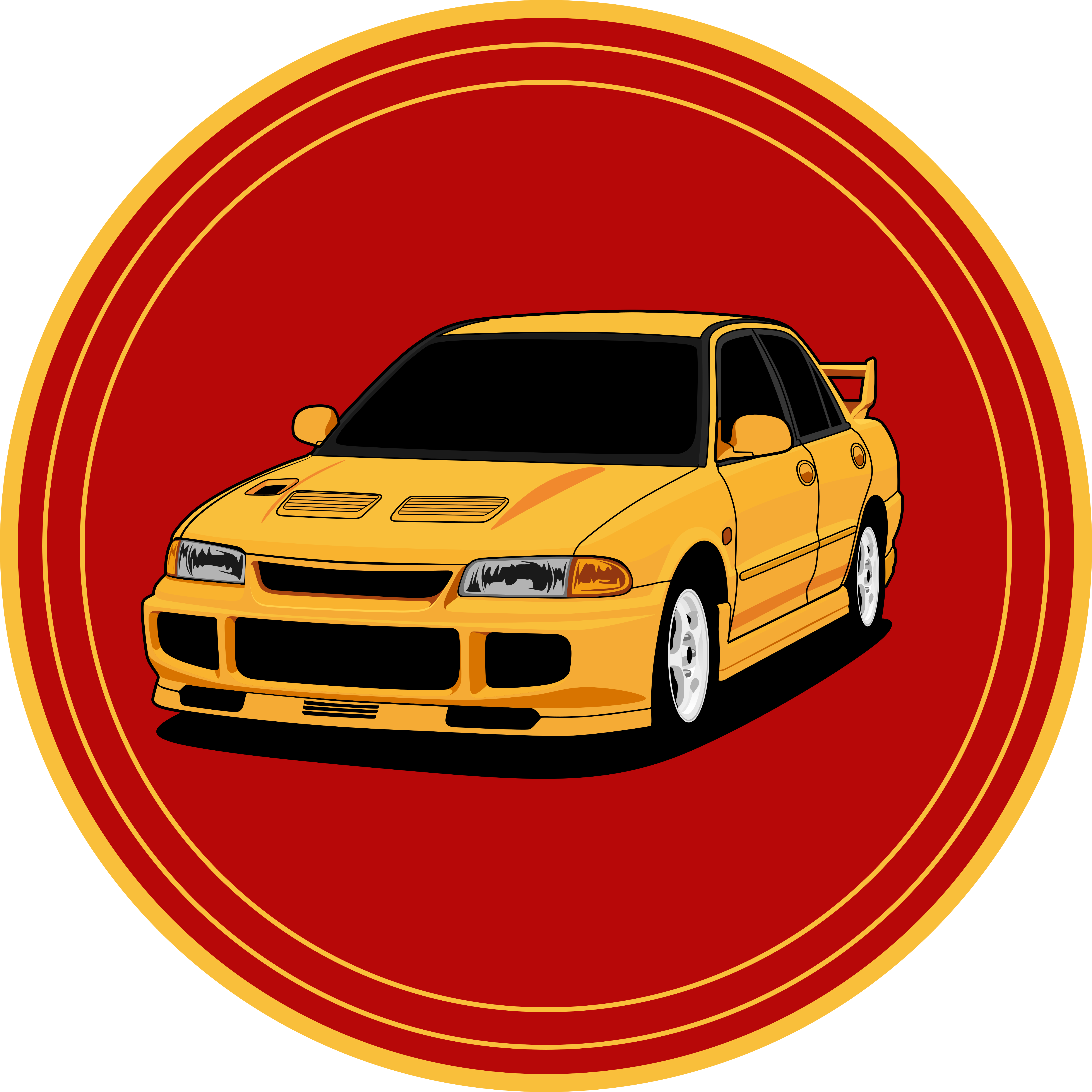 YELLOW SPORTS CAR teenage bedroom vinyl rug - TenStickers