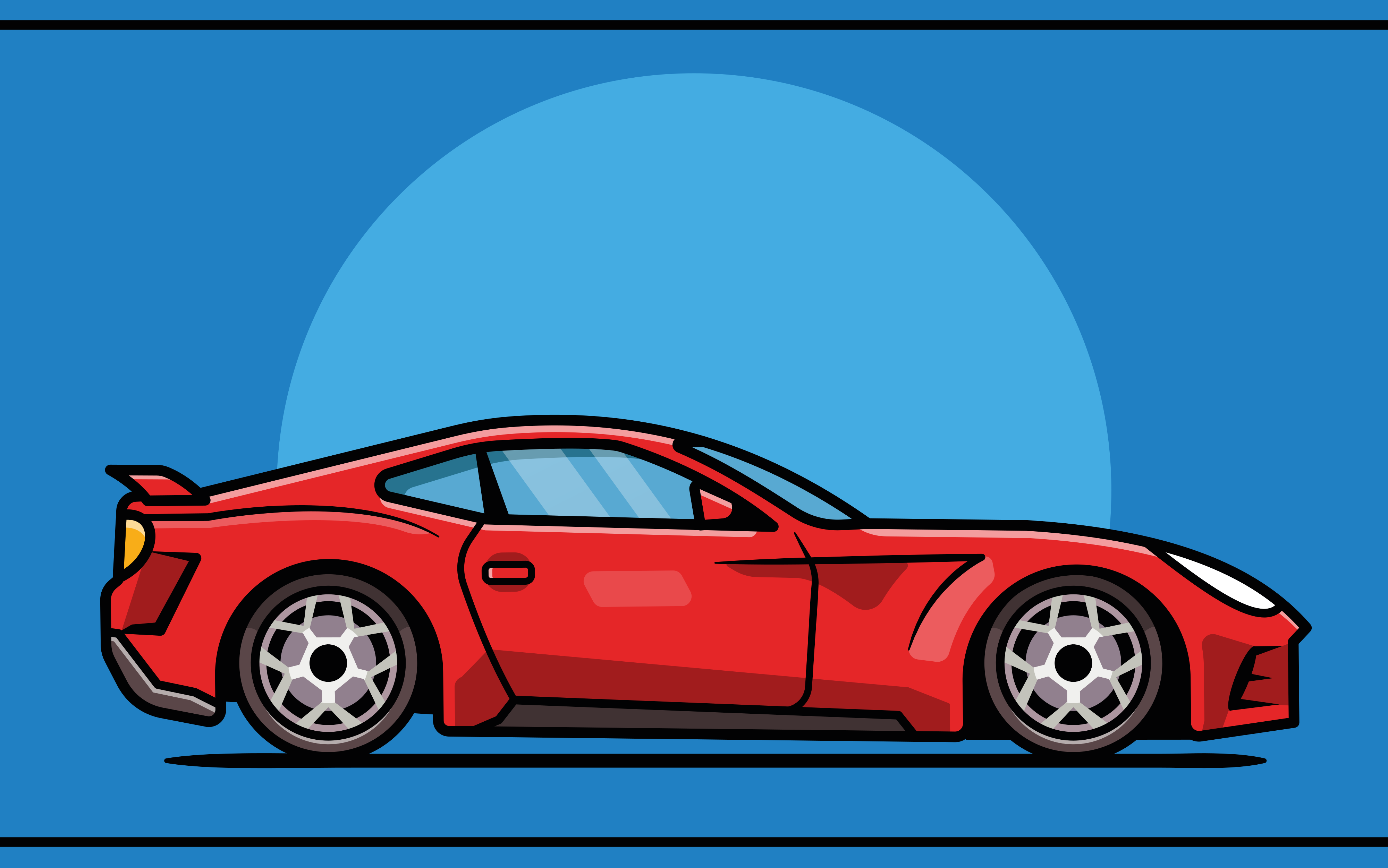 Red Sports Car teenage bedroom vinyl rug - TenStickers