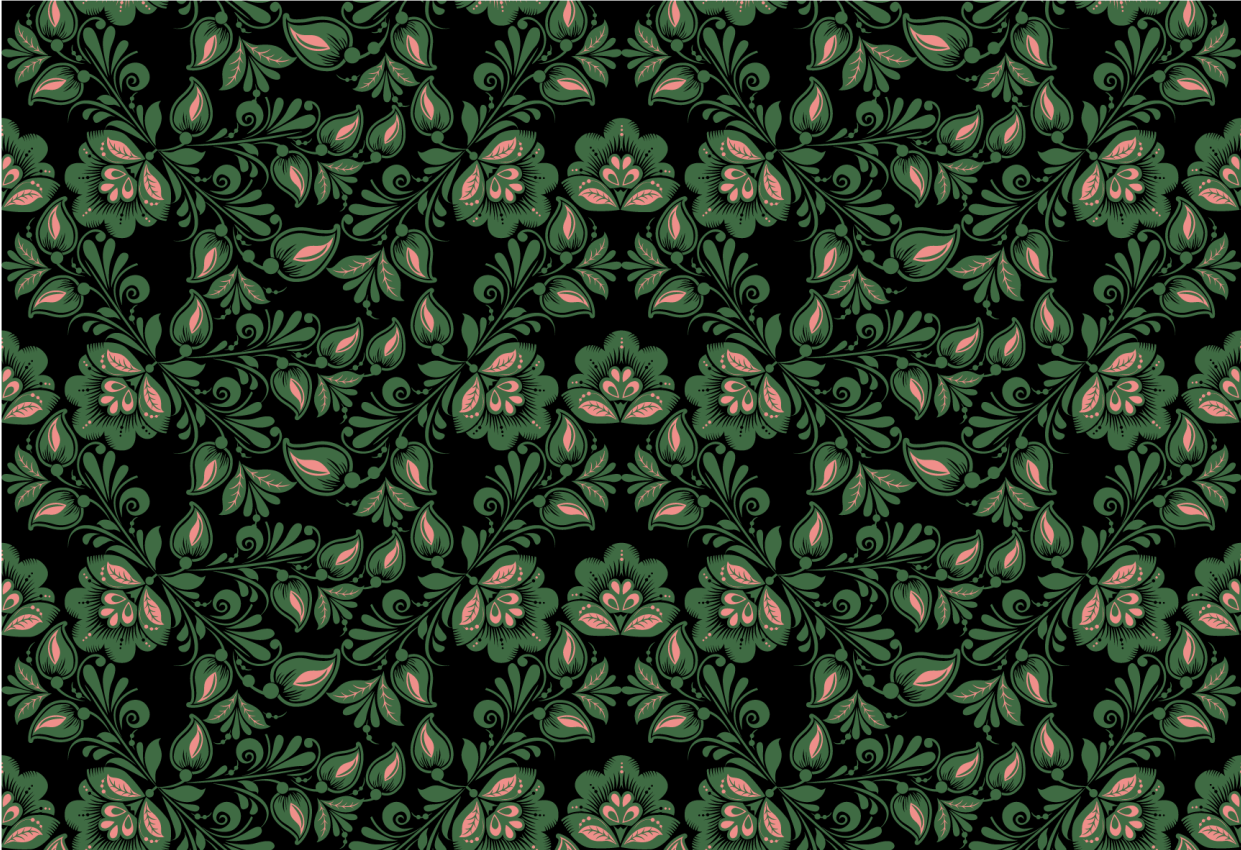 Floral Russian style ethnic rug - TenStickers