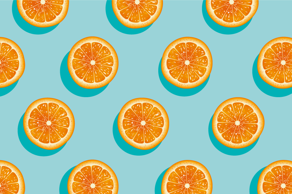 Citrus slice motif kitchen vinyl rug - TenStickers