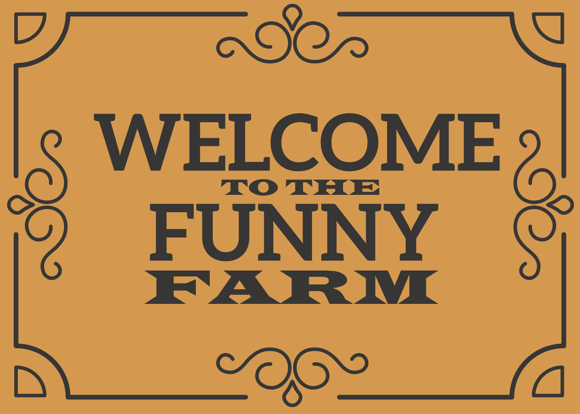 Funny Farm Welcome custom vinyl rug - TenStickers