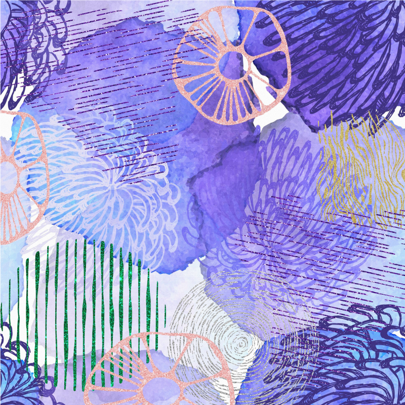 Floral Swirl Patterns bathroom vinyl rug - TenStickers