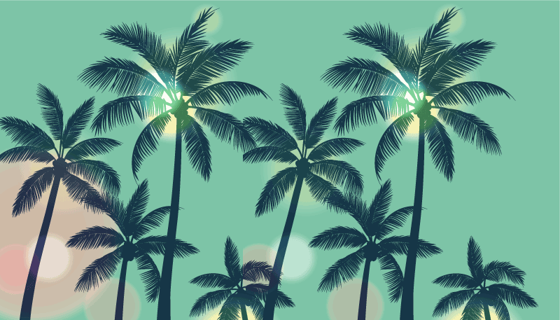 Palm Tree Vibes nature vinyl rug - TenStickers