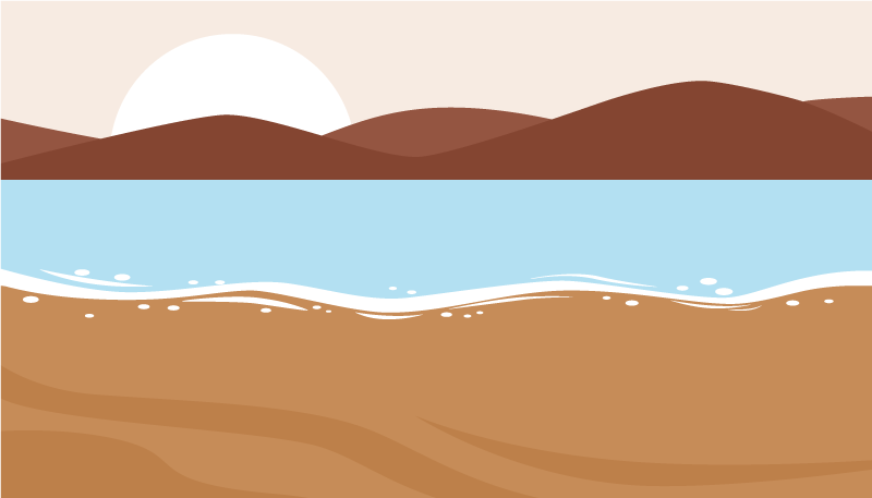 Desert Beach Scene nature vinyl rug - TenStickers