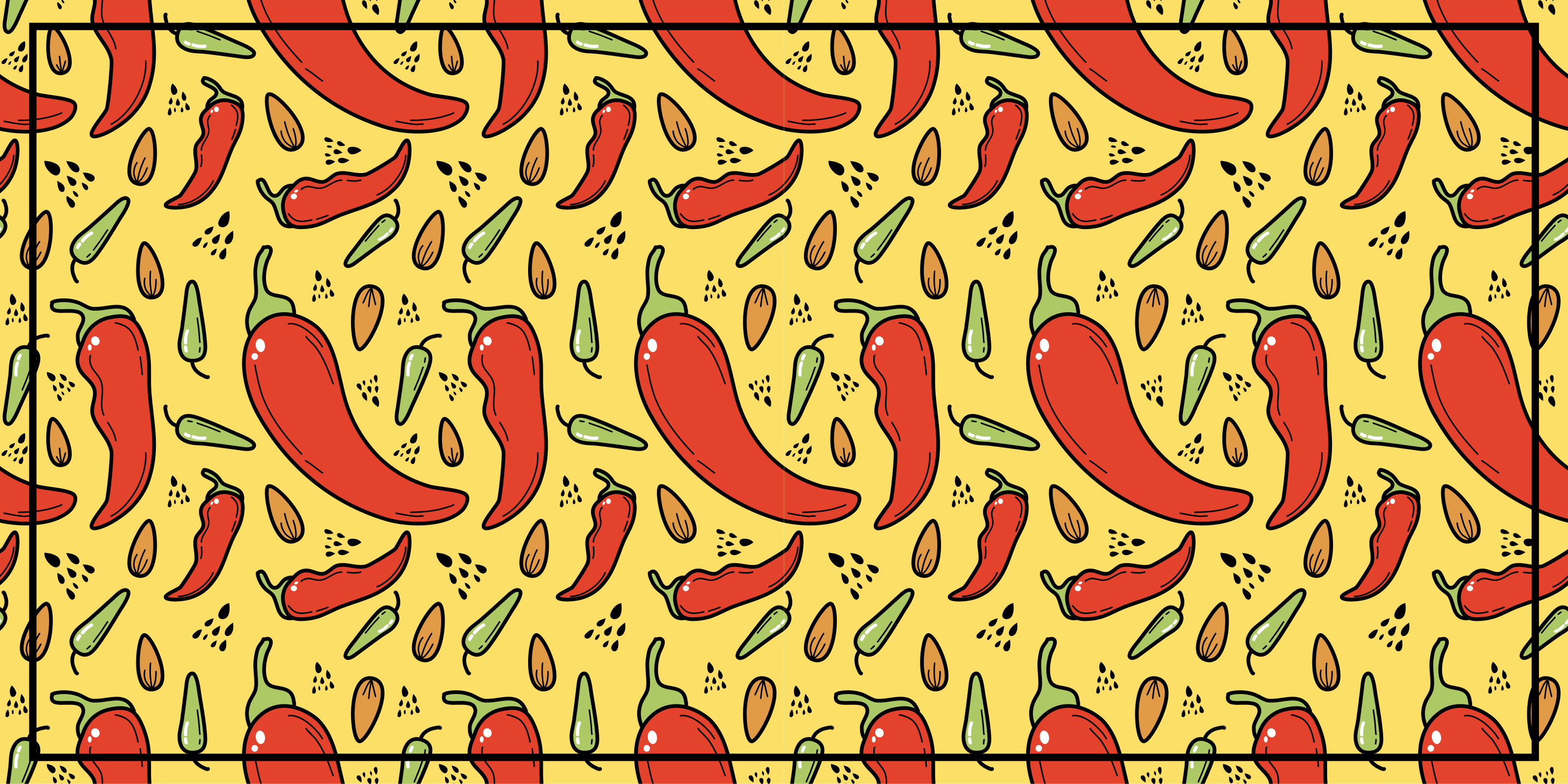Spicy Pepper Pattern kitchen vinyl rug - TenStickers