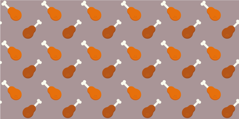 Chicken Drumsticks Pattern kids vinyl rug - TenStickers