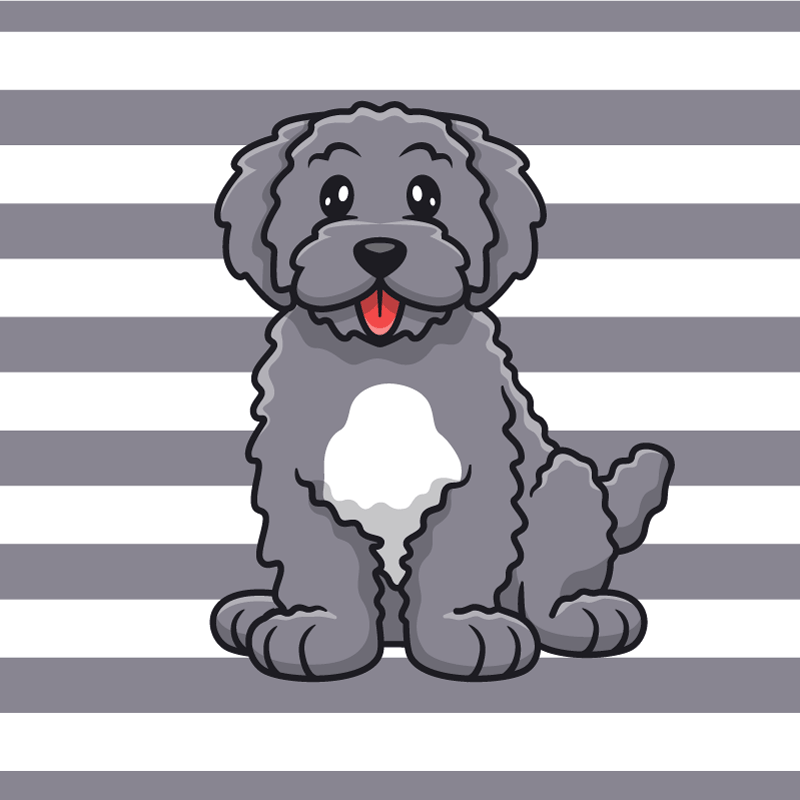 Cute Dog Illustration animal vinyl rug - TenStickers