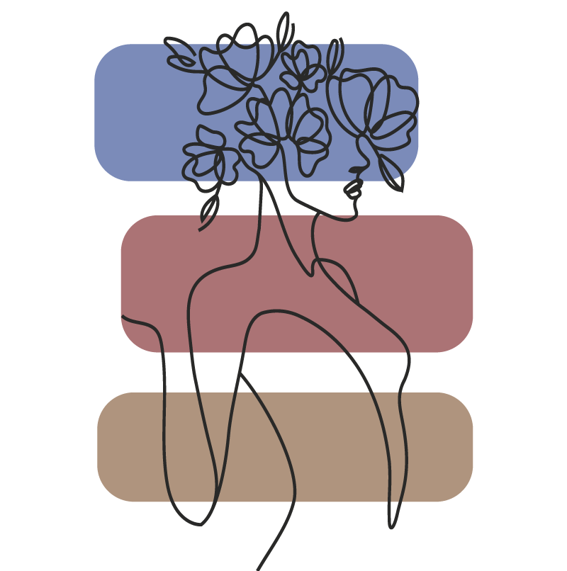 Graceful Botanical Outline minimal vinyl rug - TenStickers