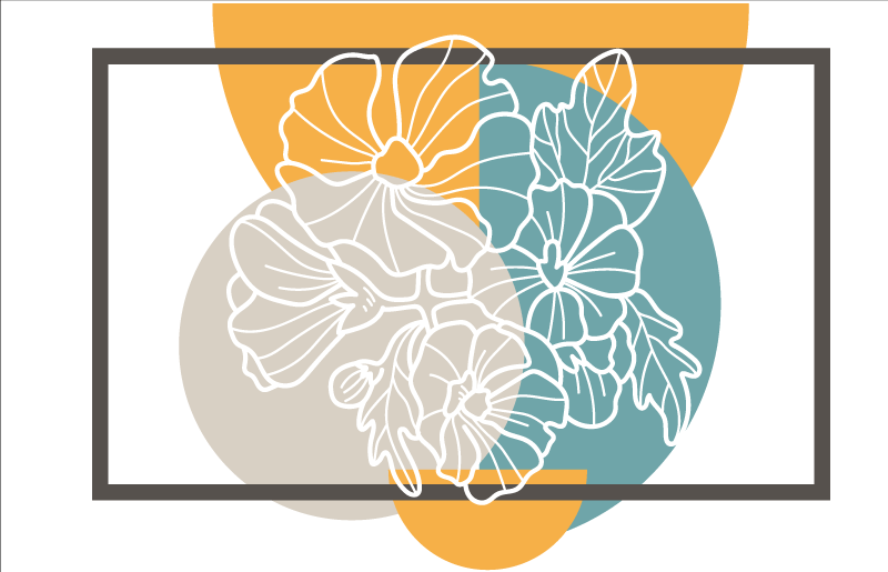 Floral vinyl rug modern floral design - TenStickers