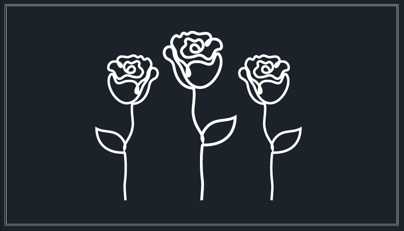 Botanical Sketch Representation floral vinyl rug - TenStickers