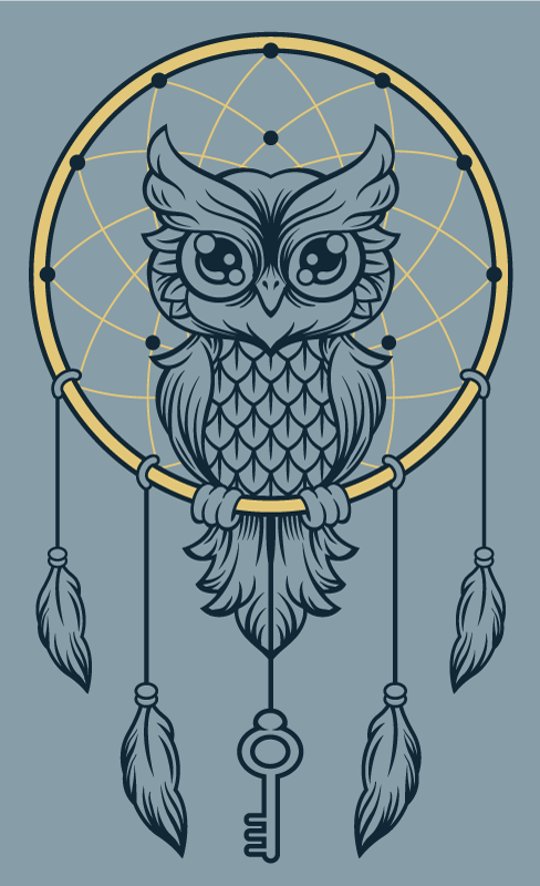 Owl dreamcatcher teenage bedroom vinyl rug - TenStickers