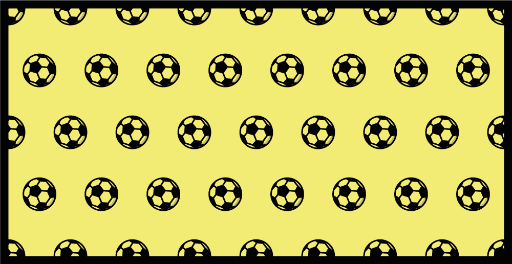 Yellow Soccer Pattern gaming vinyl rug - TenStickers