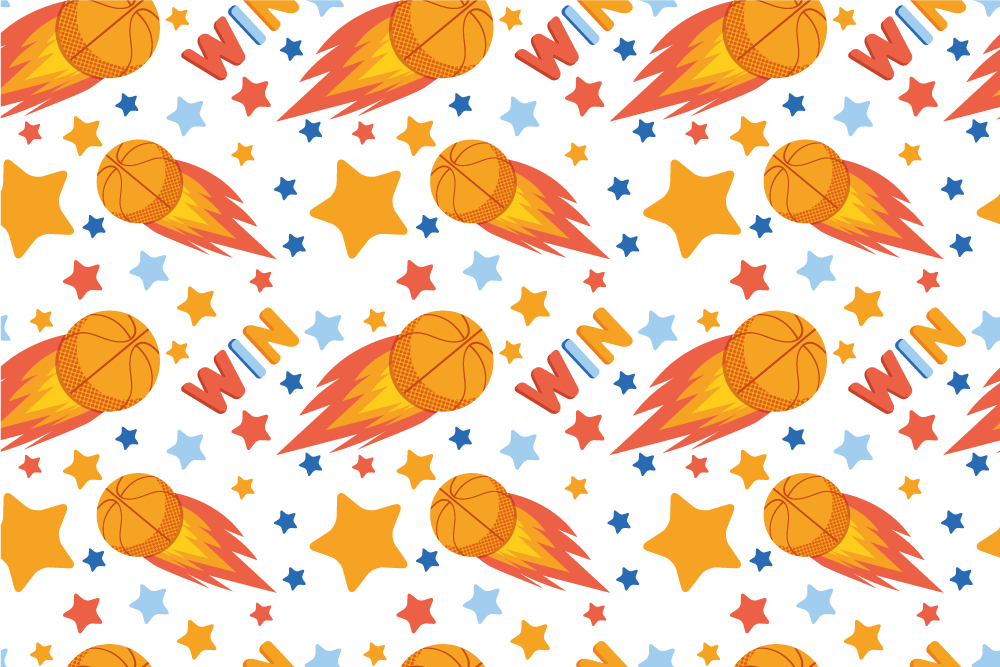 Sporty Stars Design gaming vinyl rug - TenStickers